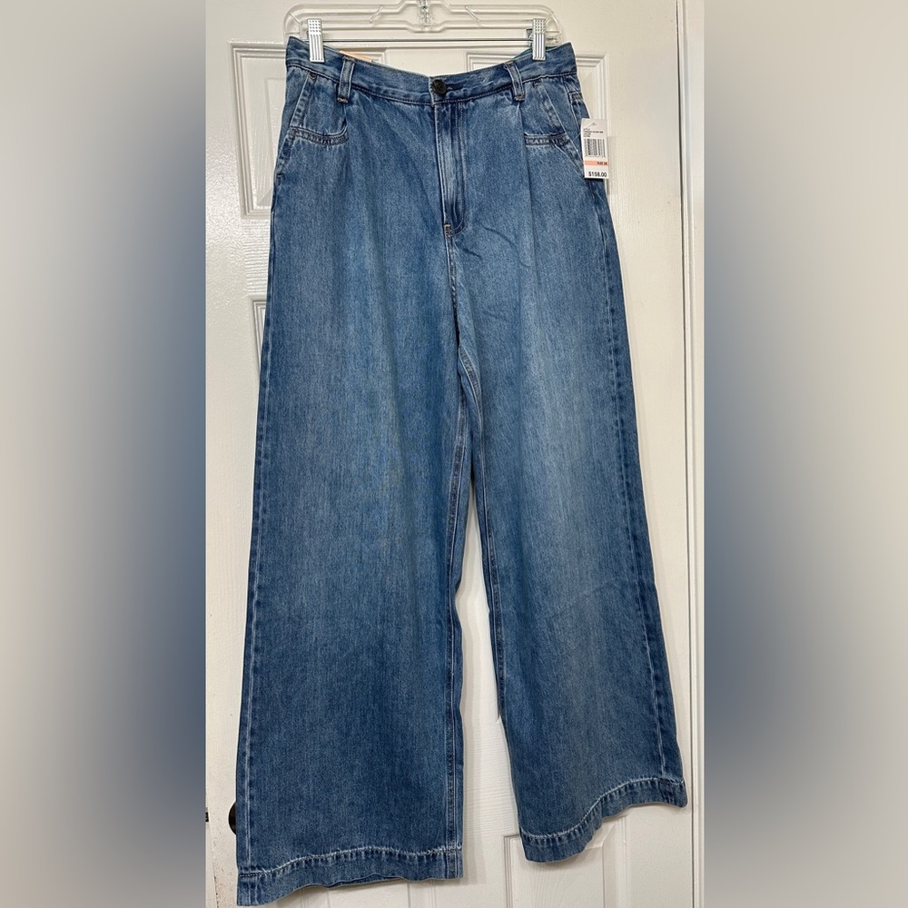 Scotch and Soda Amsterdam Jeans Blue Denim Wide Leg Size 6 28 Waist New